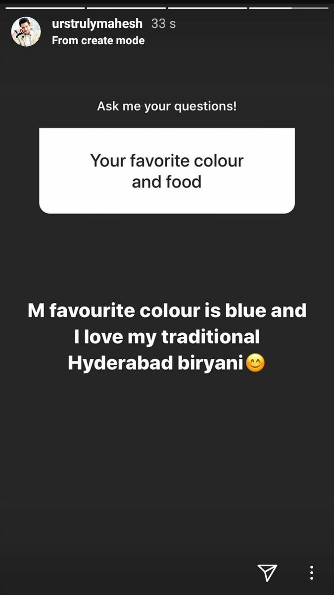 Fav Colour - BlueFood - Hyderabad Biryani  #SarkaruVaariPaata  @urstrulyMahesh