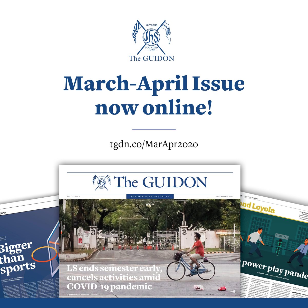 TheGUIDON's tweet image. As the Ateneo community gears up for another semester, The GUIDON&apos;s March-April issue presents the highlights of the last months of the school year and reveals how campus events have been shaped by the pandemic.

Read it here:
tgdn.co/MarApr2020