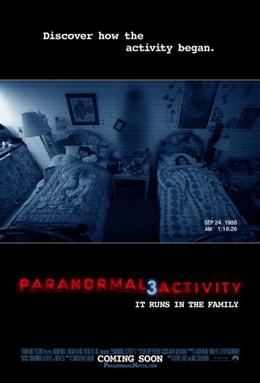 PARANORMAL ACTIVITY 3Adik beradik Katie dan Kristi tinggal bersama ibu mereka Julie dan teman lelakinya. Situasi paranormal muncul di rumah mereka ketika kedua gadis itu berteman dengan entiti yang tidak kelihatan, Toby.