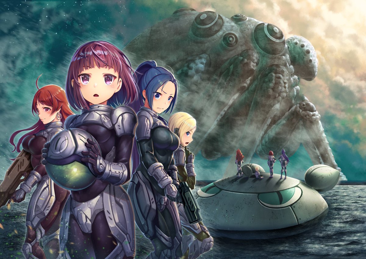 むなぁげ 夜食 最近宇宙sfモノの映画を見ていたせいか つい描きたくなって 趣味全開で頑張っちゃいました ストーリー的には緊迫感あるsfが好物ですが ドラえ んみたいな異星交流 ドタバタ劇ありの Sf 少し不思議 展開も非常に好みです