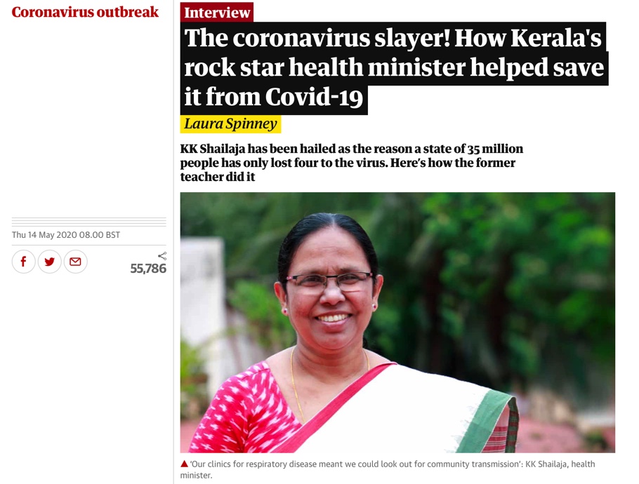 How did other nations respond? Well,  @pash22, KK Shailaja's approach in Kerala immediately springs to mind!How did she know that  #COVID19 *should* and *could* be stopped? From experience: https://www.theguardian.com/world/2020/may/14/the-coronavirus-slayer-how-keralas-rock-star-health-minister-helped-save-it-from-covid-19
