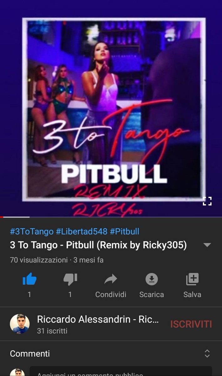 Ricky305Italy's tweet photo. THANK YOU!!!
Thank you or mucha grasias for 70 views of the my remix of #3ToTango single on new album #Libertad548 by Pitbull, I'm very proud to be your fun ya tu sabe. This remix is only on my official channel Youtube!๐๐ผโ๐ป๐๐ป๐ #3ToTangoRemix๐
https://t.co/74nCBU5Xb1 https://t.co/NSba4y4k7C