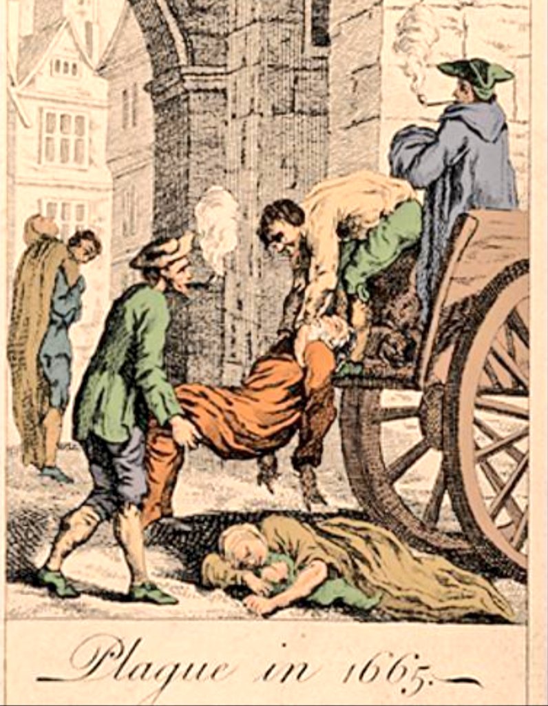 The earliest cases of the Black Plague occurred in the spring of 1665 in a parish outside the city walls called St Giles-in-the-Fields.The death rate began to rise during the hot summer months and peaked in September when 7,165 Londoners died in one week. #COVID19