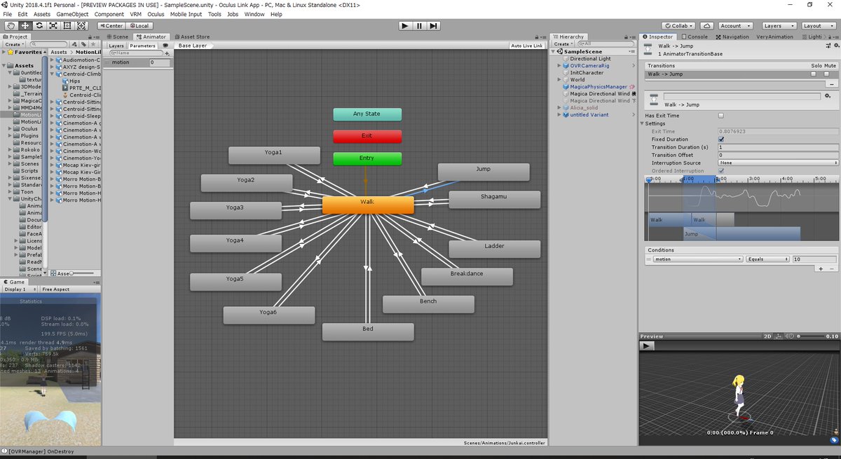 amaotolog's tweet image. Blenderでブログの女の子を5.5頭身で作る #33 NavMeshで巡回してモーションする　amaotolog.com/game/218　#blender #unity  #NavMesh #MagicaCloth #OculusLink
