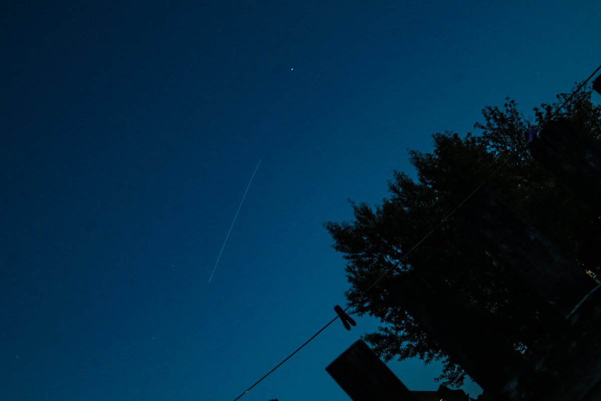 First attempt at photographing the <a href="/Space_Station/">International Space Station</a> and <a href="/SpaceX/">SpaceX</a> Crew Dragon, handheld from the ground. <a href="/NASA/">NASA</a> #LaunchAmerica