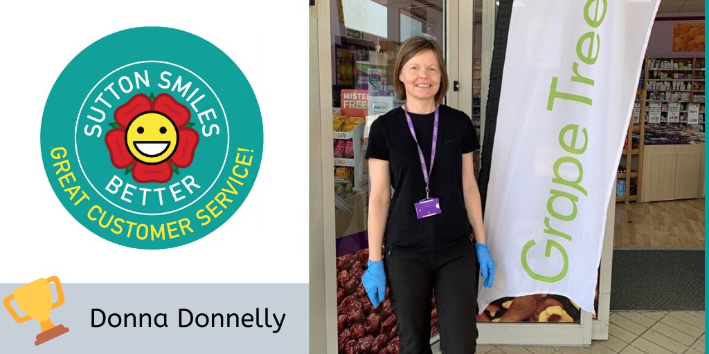SuttonNightLife's tweet image. 🏆 HUGE congratulations to Donna Donnelly from @GrapeTreeFoods, who has won the 5th #SuttonSmilesBetter award! 🏆

Donna was nominated for her helpful &amp;amp; personalised approach to customer service 😊 

Read more about Donna &amp;amp; make your own nomination, here: suttoncoldfieldtowncentre.co.uk/2020/05/27/sut…