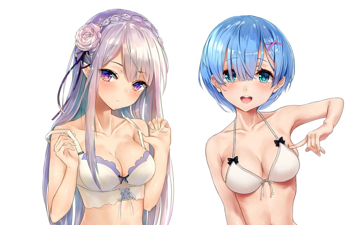 Jzzawrld's tweet photo. Emilia x Rem https://t.co/1TSnUshvG0