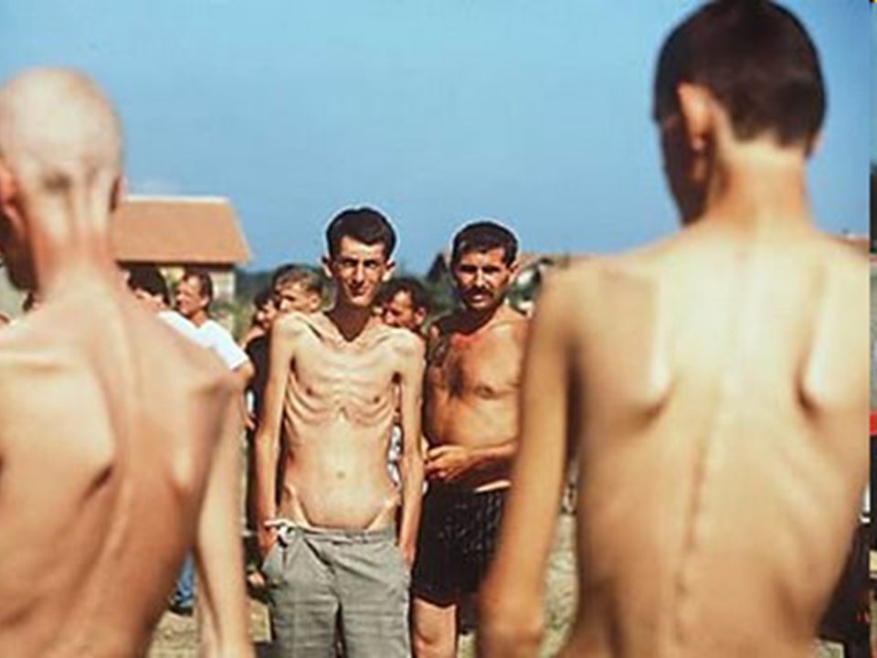 2/4Around 50.000 non-Serbs lived in the city of Prijedor. Over 30.000 were taken to concentration camps. They were tortured, raped, starved, killed... Pictures of starving inmates went around the world - but the world kept watching for 4 years. Youngest victim was 2 months old.