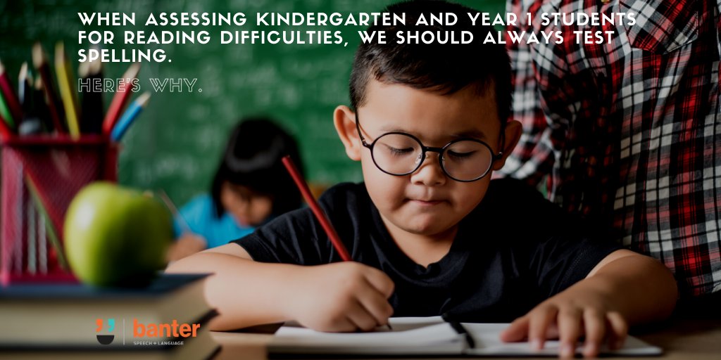 BanterSpeech's tweet photo. When assessing Kindergarten and Year 1 students for reading difficulties, we should always test spelling. Here’s why. https://t.co/9HaaUawMPq

#spelling #phonologicalawareness #letterknowledge #lettersoundlinks #encoding #reading #slpeeps #SLP2B https://t.co/1ZWctZYKTB