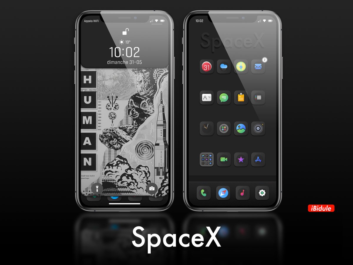 _iBidule's tweet photo. "Wink at SpaceX which flew to the stars last night" 🚀
theme #BionicDark by @OuniDesigns
Wallpapers by & mod by me https://t.co/522nhoFlA6