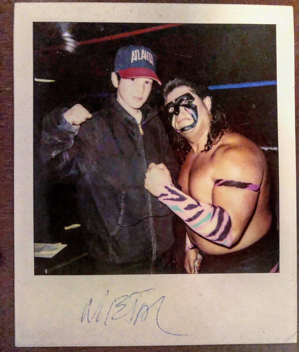 Anyone know who this wrestler is? Signature says?.... Meter? Metal? Meteor? This photo was taken at a wrestling show in Brooklyn circa 1993 ish #wrestler #mystery #mysterywrestler