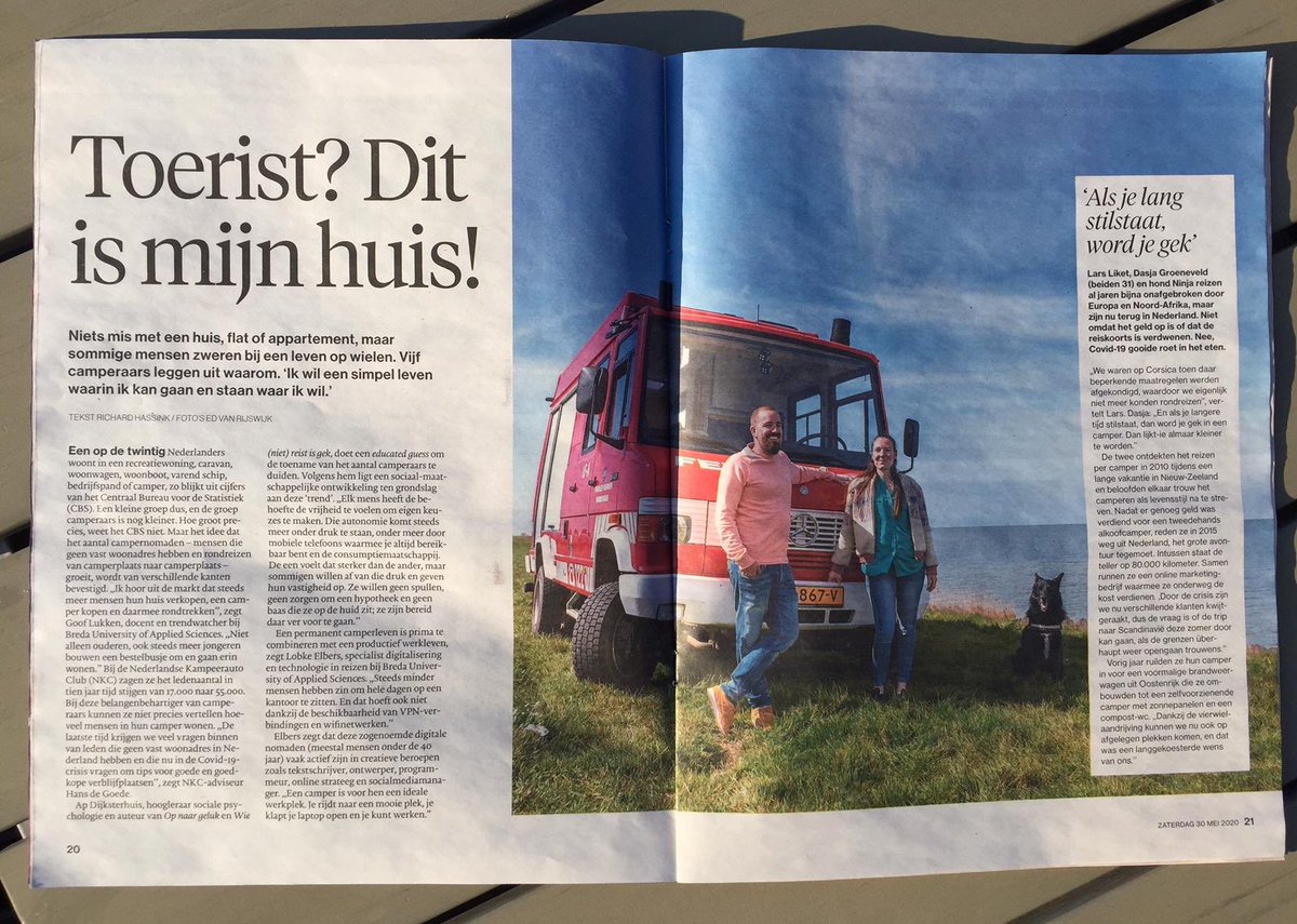 Mocht dit weekend wat zeggen over een rondreizend digitaal bestaan en werken op afstand voor de weekendeditie van <a href="/ADnl/">AD.nl</a> - laatste alinea op 1e pagina #digitalnomads #reistrends #remotework #buas