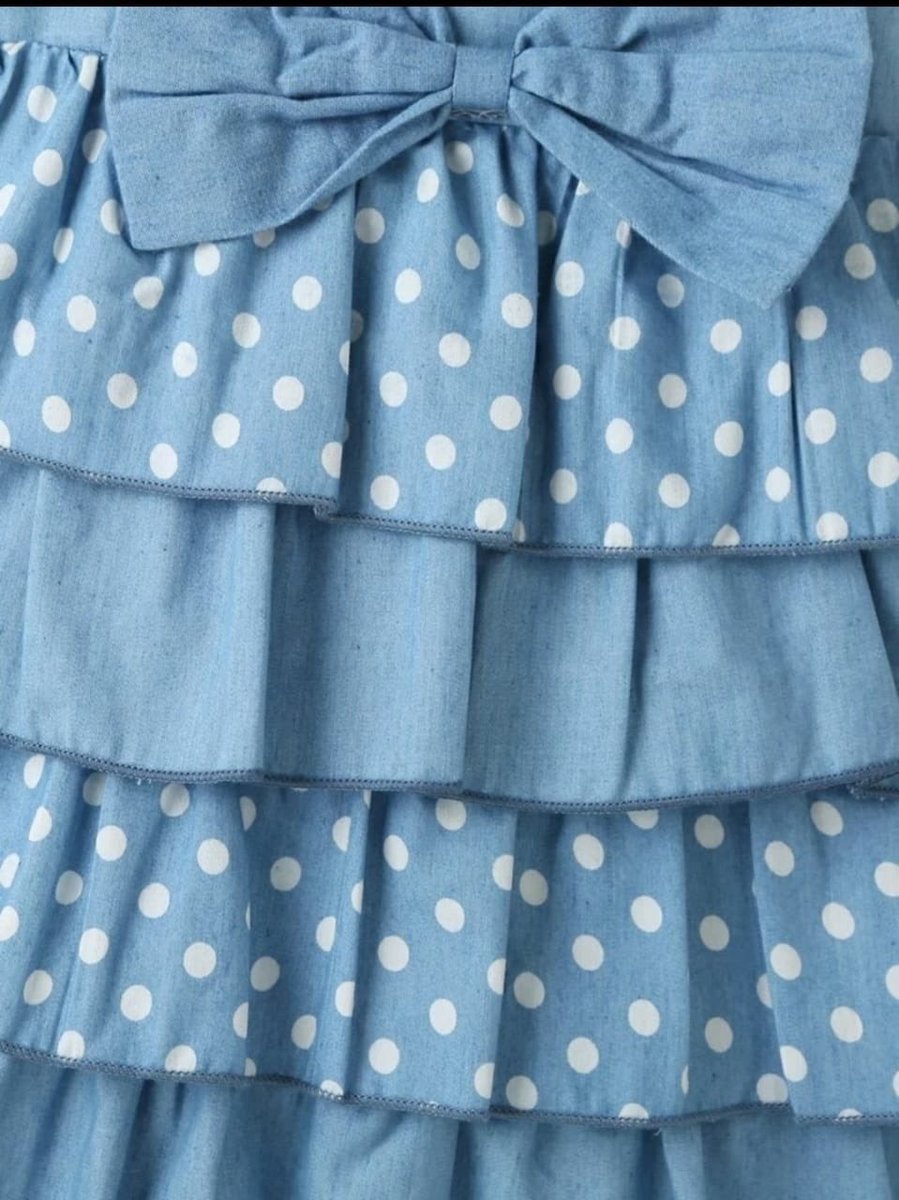 altmodaindia's tweet photo. 100% Cotton Denim Polka dot bow front Cami Toddler dress. Tired layers with spaghetti strap. Big bow at front. 
Your kid will look cute and you can't do anything about it... #altmoda #kidsfashion #kids #FashionPhotography #fashionnova https://t.co/gU5KGB9Bs9