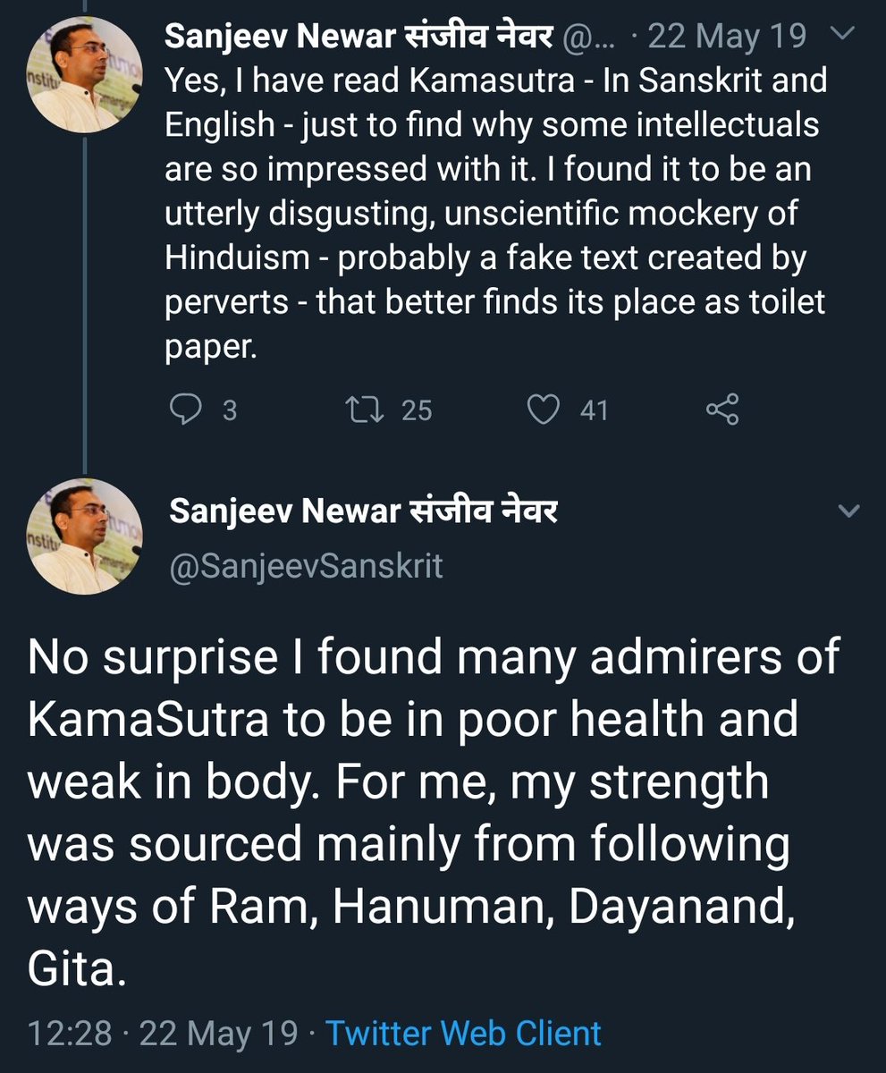 10/nThese idiots not only defame कामसूत्रम् but also use derogatory words for others Indians who know the essence of शास्त्र.Openly they are calling our great sages perverts and declaring शास्त्र as a toilet paper.Irony is - Such people r glorified in society.