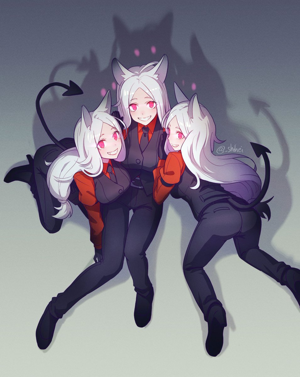 Helltaker ケルベロス Helltaker Cerberus 将兵のイラスト Helltaker ケルベロス Helltaker Cerberus 将兵のイラスト
