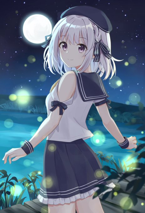 「night sky white hair」 illustration images(Latest)｜17pages