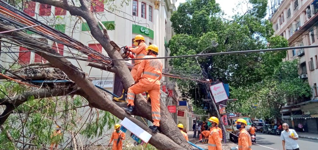 #CycloneAmphan Updates 31/5/20-

𝐃𝐀𝐘11-#PostAmphanRestoration

NDRF @ Restoration Work at Park Street, KMC Kolkata, West Bengal

#NDRF4U
#Committed2Serve 
@satyaprad1 @ndmaindia @PMOIndia @HMOIndia @PIBHomeAffairs @BhallaAjay26 @DDNewslive @ANI @airnewsalerts @PTI_News