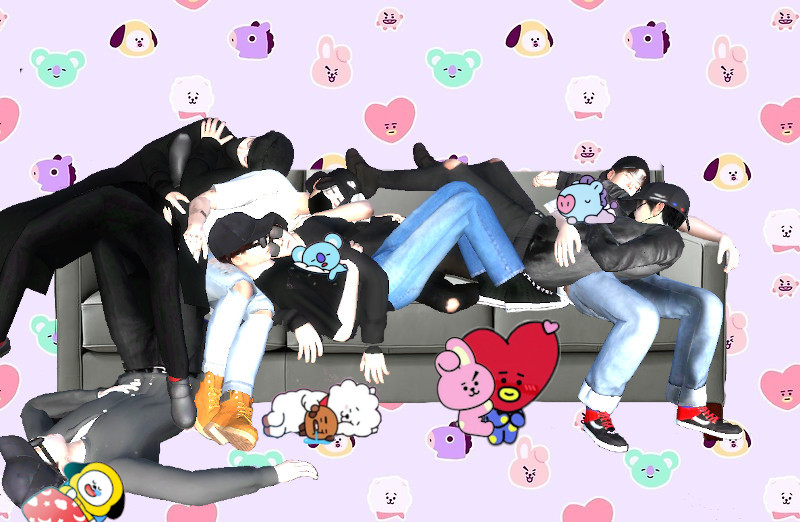 F23sims's tweet photo. Chilling Sunday with the BTS sims in the Sims 4.

#sims4 #sims4bts #thesims4 #sims4simstagram https://t.co/uTbaT35hdU