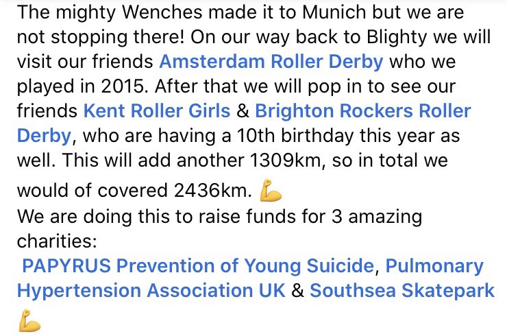 justgiving.com/fundraising/po… <a href="/PAPYRUS_tweets/">PAPYRUS</a> <a href="/PHA_UK/">PHA UK</a> <a href="/parksouthsea/">Southsea Skatepark</a> <a href="/AMSRollerDerby/">AmsterdamRollerDerby</a> @KentRollerGirls <a href="/BrightonRockers/">Brighton Rockers</a>