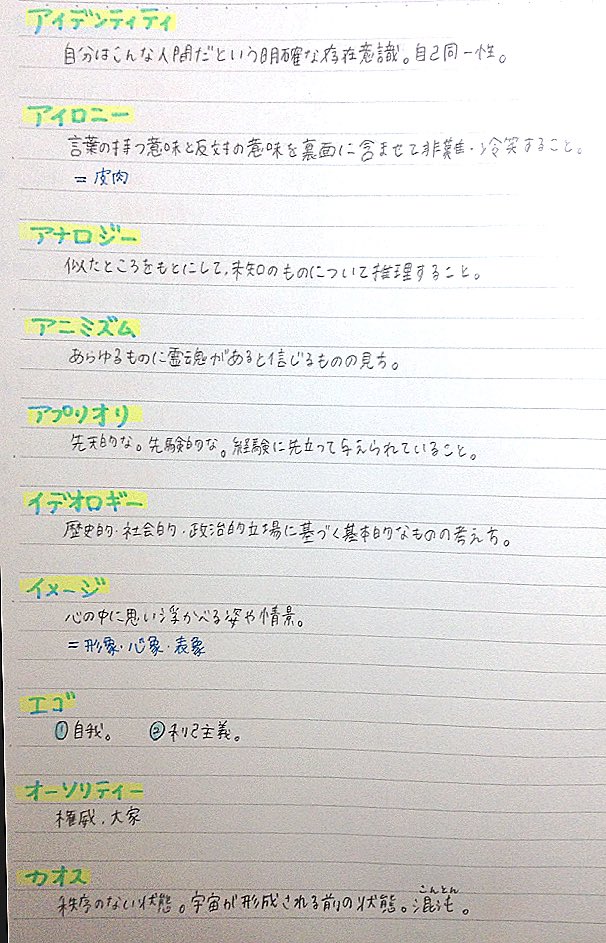 Clearnote 勉強ノートまとめ 今日のノートは現代文単語 現代文のカタカナ語 ほたる さんのノート 現代文をすらすら読むにあたって絶対に必要な語彙をまとめたノート シンプルに無駄なことを省いたノートでとっても見やすい T Co Clearnote 勉強ノートまとめ 今日のノートは現代文単語 現代文のカタカナ語 ほたる さんのノート 現代文をすらすら読むにあたって絶対に必要な語彙をまとめたノート シンプルに無駄なことを省いたノートでとっても見やすい T Co