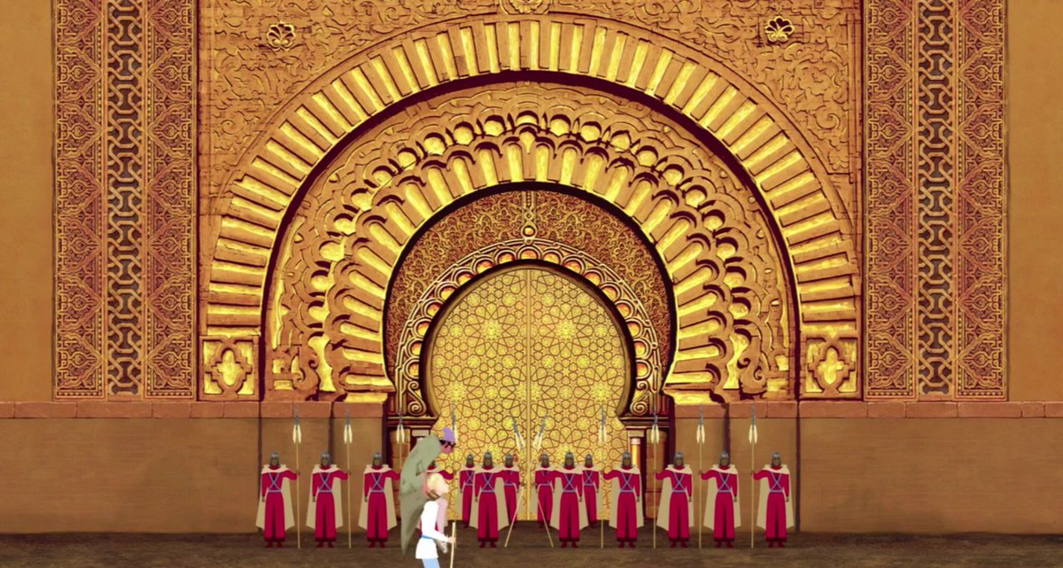 Le palais de la princesse Shamsu Sabah dans le film a une Porte Dorée faisant penser aux portes du Palais Royal de Fès et les ornementations sont ressemblantes à celles de la porte Bab Agnaou à Marrakech au Maroc.