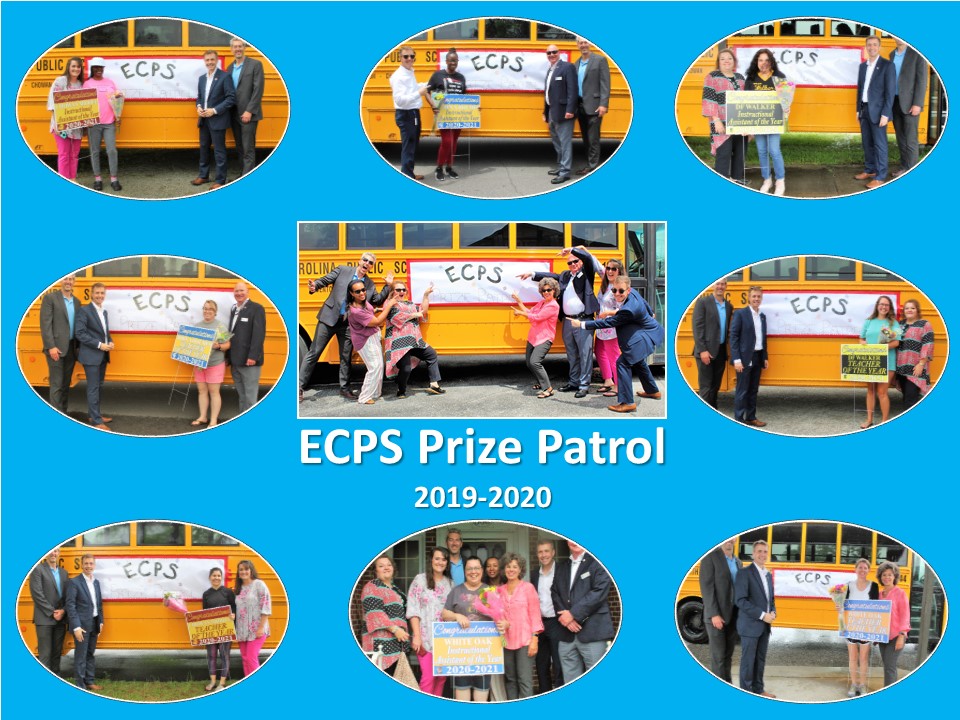 What an amazing time with the "ECPS Prize Patrol" of Principals and District Leaders as we surprised each school's Teacher of the Year and Instructional Assistant of the Year with the announcement that their peers chose them as their representative! #TogetherWeRise