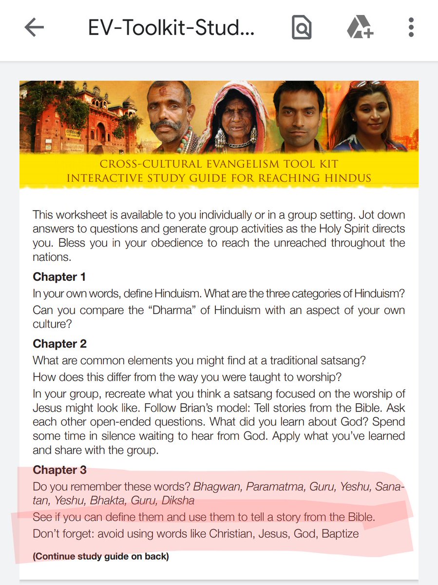 This is the tool kit of "Create International" for reaching out to Hindus in India.For fooling innocent Hindus, the Missionaries r trained to not use words like Jesus, God, Christian, Baptize etc. (highlighted) @noconversion  @Ramesh_hjs  @HinduJagrutiOrg @Tina_D_Kaul 3/n