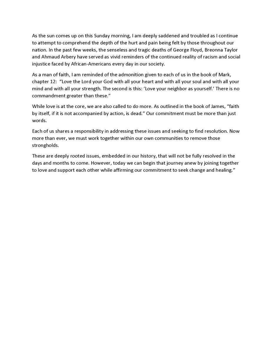 A few personal thoughts as I reflect on the challenging events taking place across our country. #OneRazorback