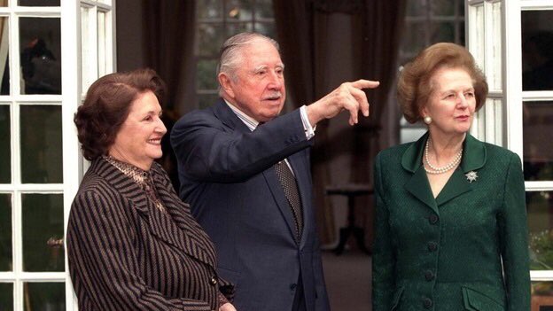 The Thatcher/Pinochet friendship is widely known. Less recognised are the other links between the dictator and the Tories… When the Labour government placed Pinochet under house arrest in the UK in 1998, while considering extradition to Spain, he needed help…   #gross