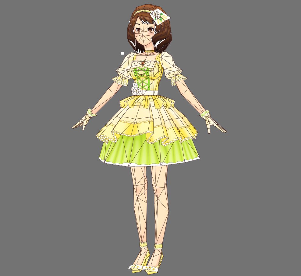 Me_hitudi's tweet image. wipローポリ長富蓮実 
透過マップを使うことを覚えた #Cheetah3D