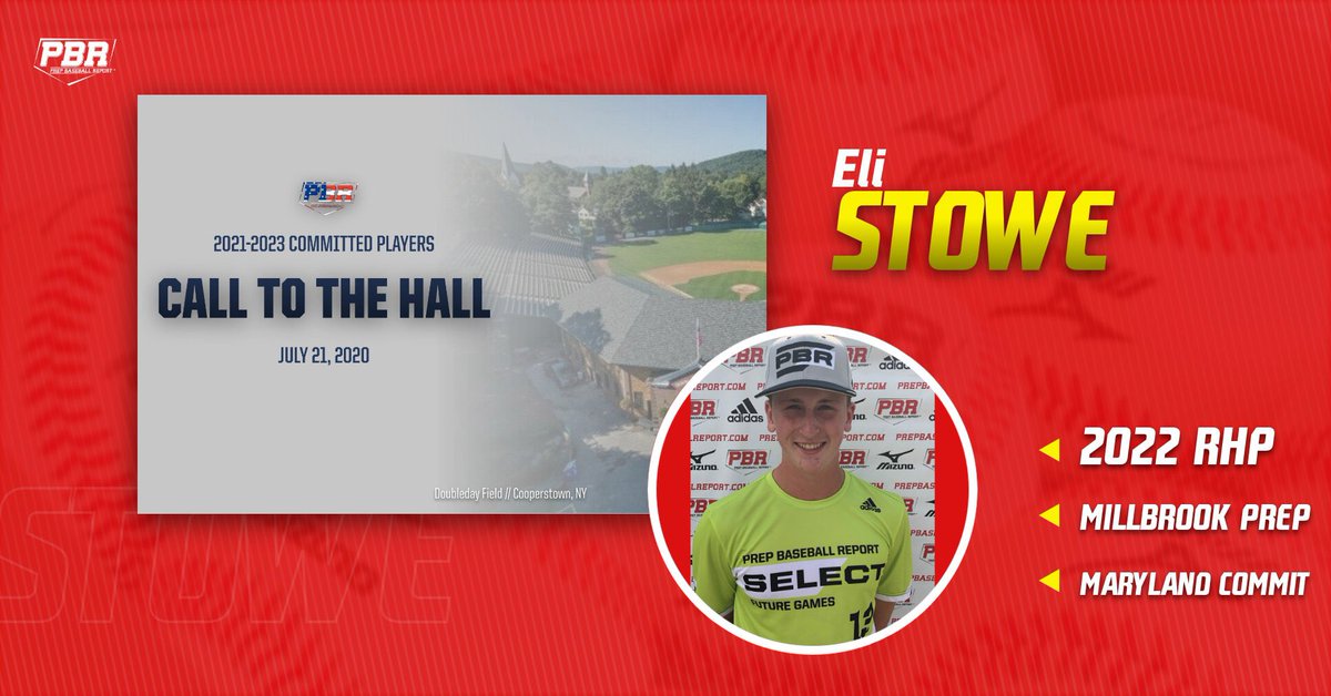 PrepBaseballNY's tweet photo. Call to the Hall

2022 RHP and Maryland Commit Eli Stowe (Millbrook Prep) has secured his spot for July 21st. #shapethenation @DanCevette https://t.co/NNibvOgw4K