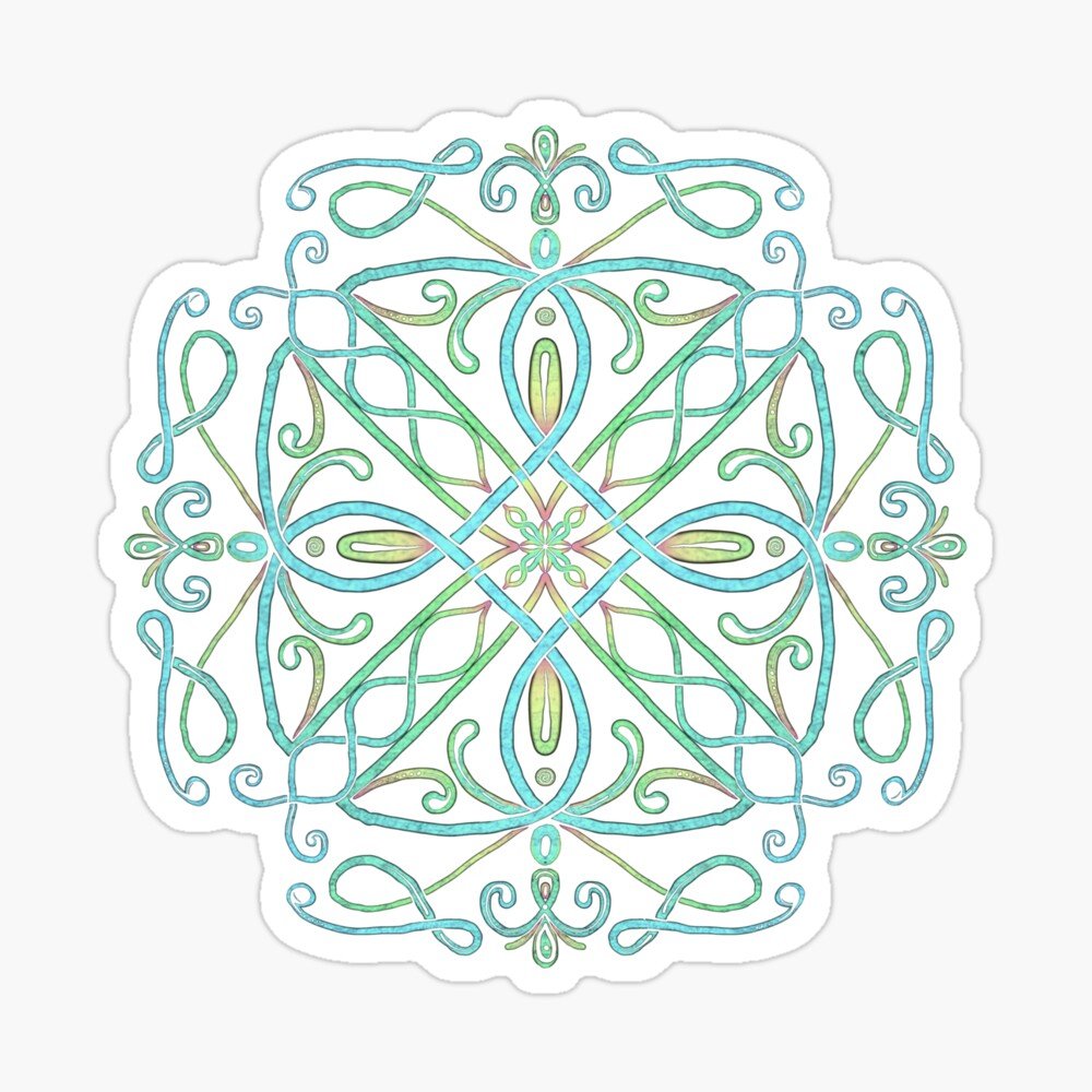 Combining both tribal swirls with intertwined and never ending, celtic knots. Pastel to soften any chaos in between. Check out this design and all of the products I'm offering on RedBubble! redbubble.com/shop/ap/492118…