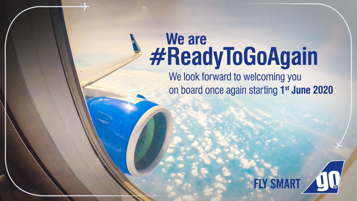 GoFirstairways's tweet photo. Did you hear? We are all set to Go starting June 1st, 2020! ✈️
#ReadyToGoAgain https://t.co/ei4LKda8gc