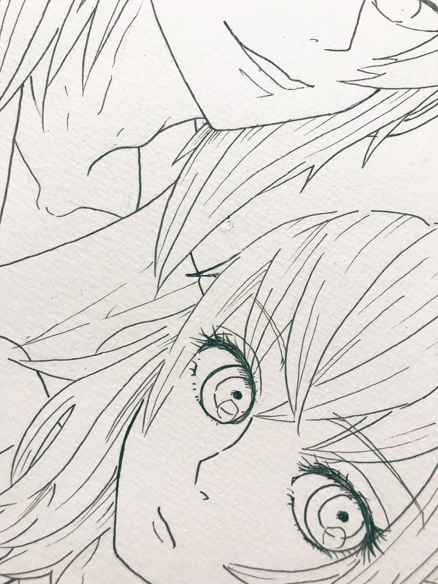 伊之助 Amp 宇髄さんの線画できた アナログで塗るかデジタルにするか迷って まのの漫画