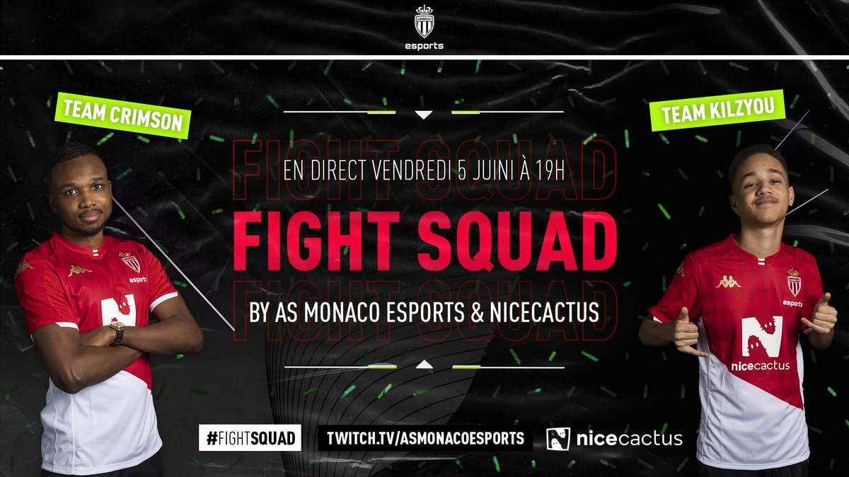 ASMonacoEsports's tweet photo. La deuxième édition du #FightSquad aura lieu ce vendredi 5 juin sur notre chaîne Twitch ! 👊

Pour y participer, il suffit de vous inscrire au Fight Squad Qualifier by @NiceCactusFR, qui aura lieu le 3 juin !

👉 https://t.co/2FiKjfyVAf https://t.co/h3lghWpl7q