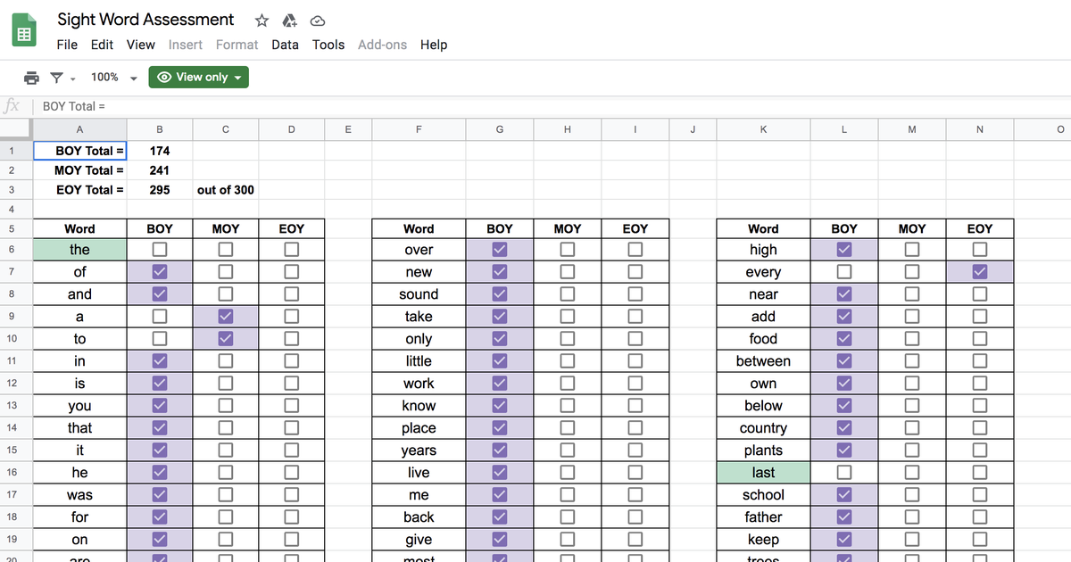 alicekeeler's tweet photo. This isn't mine, it was in my shared with me. Sight word assessment, copy and adapt for yourself. #googleEDU 
https://t.co/7aVF0Vkagw https://t.co/u3g5OXVQrh
