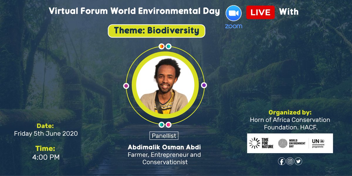 HornConservatio's tweet photo. We're excited to have panellists @AbdimalikOthman farmer, entrepreneur and advocate the protection and preservation of biodiversity and the environment. #WorldEnvironmentDay #biodiversite #conservation #farmer https://t.co/SmljKN6ihd