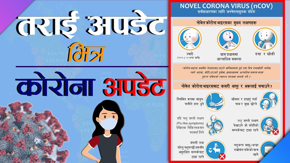 Taraiupdate's tweet photo. नेपाल [लकडाउन : ६९ औं दिन]
जम्मा परीक्षण
६९,५८२
जम्मा संक्रमित
१,५६७
कूल मृत्यु
८
निको भएको
२२० https://t.co/GQsIxaUDpS