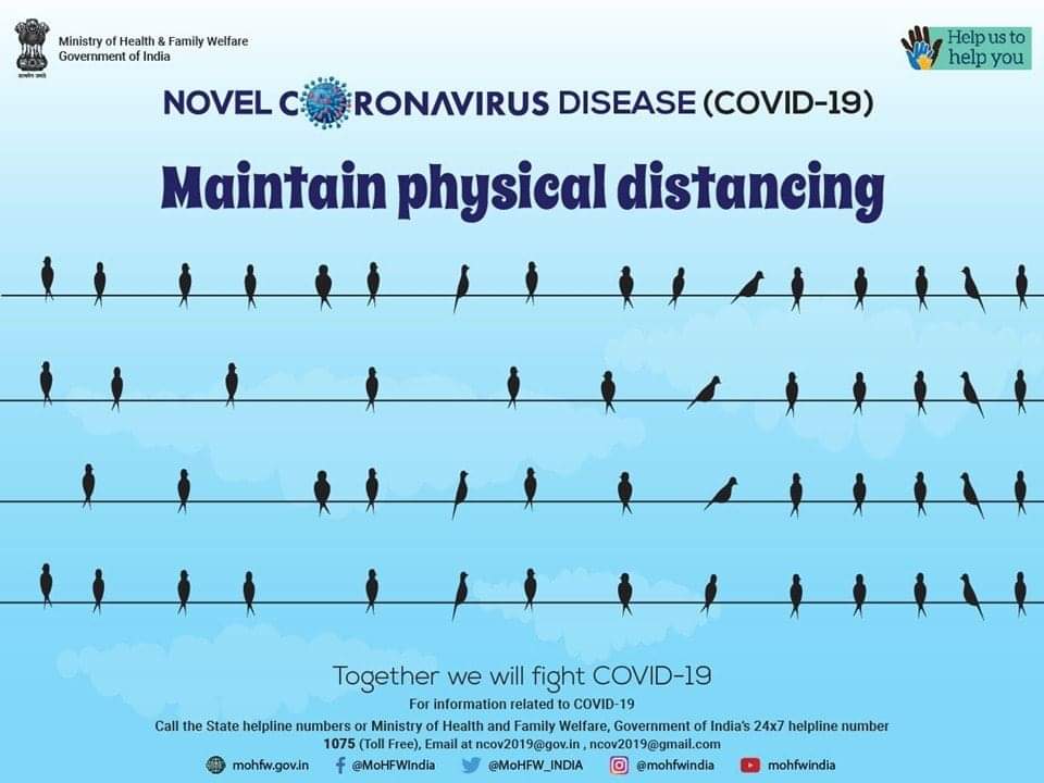 Rishu2295's tweet photo. #IndiaFightCorona

Follow the distancing norms in all public places. Share this information and help us to help you. @MoHFW_INDIA

#HealthForAll #SwasthaBharat #CoronaOutbreak #BadalkarApnaVyavaharKareinCoronaPeVaar https://t.co/M9psJV7K0y