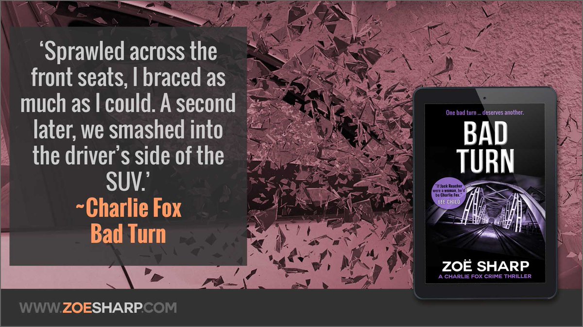 authorzoesharp's tweet photo. ‘Sprawled across the front seats, I braced as much as I could. A second later, we smashed into the driver’s side of the SUV.’ – Bad Turn, Charlie Fox #13
#GetToKnowCharlie #ZoeSharp #BadTurn #CharlieFox13
https://t.co/DMGiklFyep https://t.co/xfN4YG6RvY