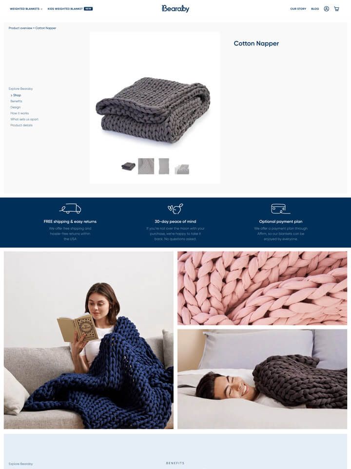 ecommlove's tweet photo. 🛍#eCommerce inspiration from @mybearaby (built using @Shopify). 

Bearaby's #shopify store gives off a nice calming and comforting feeling from the colours, icons and fonts they have used 🧘‍♂️

🔗https://t.co/NCEhIpDnB1 https://t.co/gxb8UI5mTY