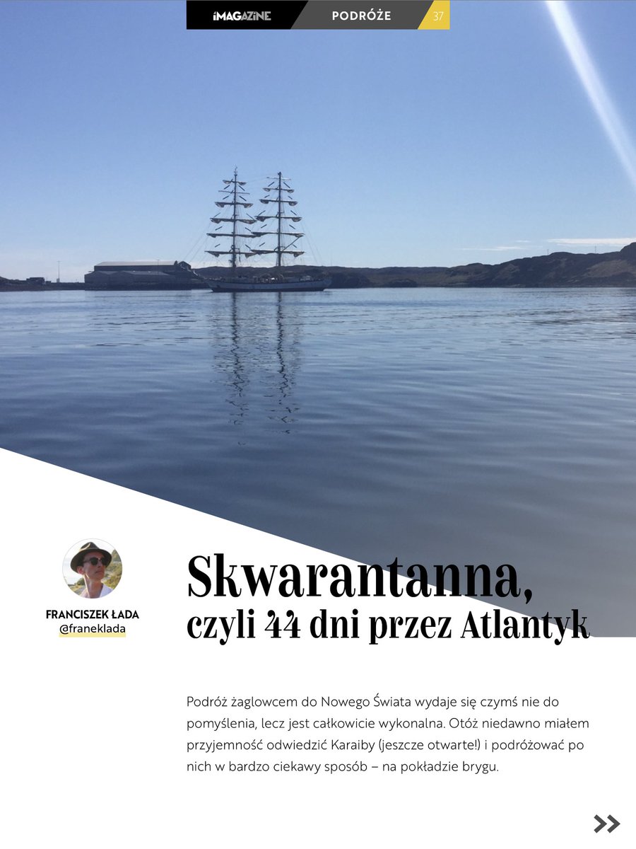 Wydaliśmy kolejny numer <a href="/iMagazinepl/">iMagazine</a> w którym debiut ma <a href="/franeklada/">Franek Łada</a>, syn <a href="/dominiklada/">Dominik Łada</a>, i opisuje swoje wojaże na pokładzie żaglowca Fryderyka Chopina po morzach i oceanach świata. imagazine.pl/2020/05/31/ima… #PL