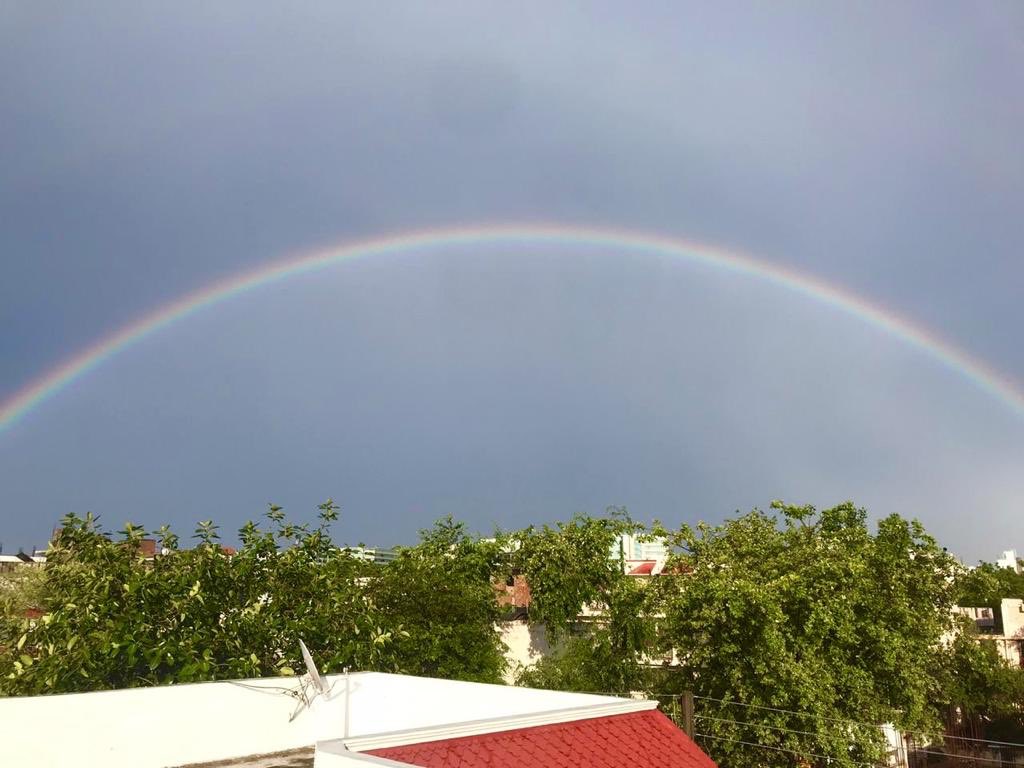 Relief After Scorching 45 Degrees in Delhi.  Can’t remember when I last saw the rainbow @ Delhi in the last 20 years. Do we have positive climate learning’s from the lockdown ?