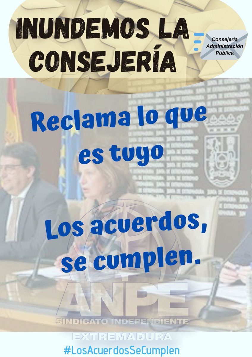 AnpeExtremadura's tweet photo. El gabinete jurídico de ANPE diseña una petición para todos y cada uno de los docentes 👩‍🏫👨‍🏫 reclamen la subida salarial del 2% a la que tienen derecho, pues es imposición de R.D 2/2020, como protesta ante @Junta_Hacienda 

🤝SeCumplen
#LosAcuerdosSeCumplen https://t.co/DXRujj2blc
