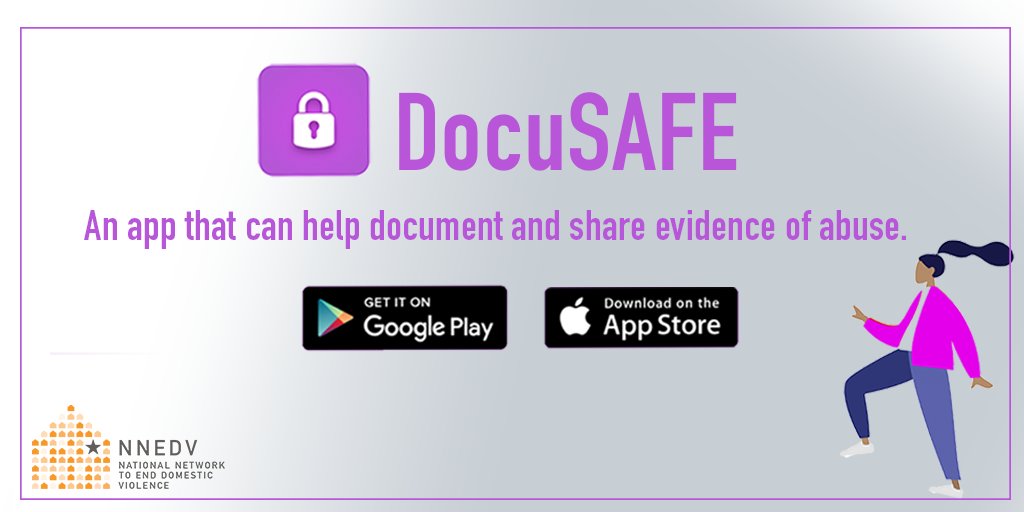 nnedv's tweet photo. Have you checked out our new #DocuSAFE app yet? Learn more about how survivors can use this free app to document and share evidence of abuse, harassment, and stalking—and how advocates can safely support this process: https://t.co/p5P6czFM3b https://t.co/pO0mf1qE2e