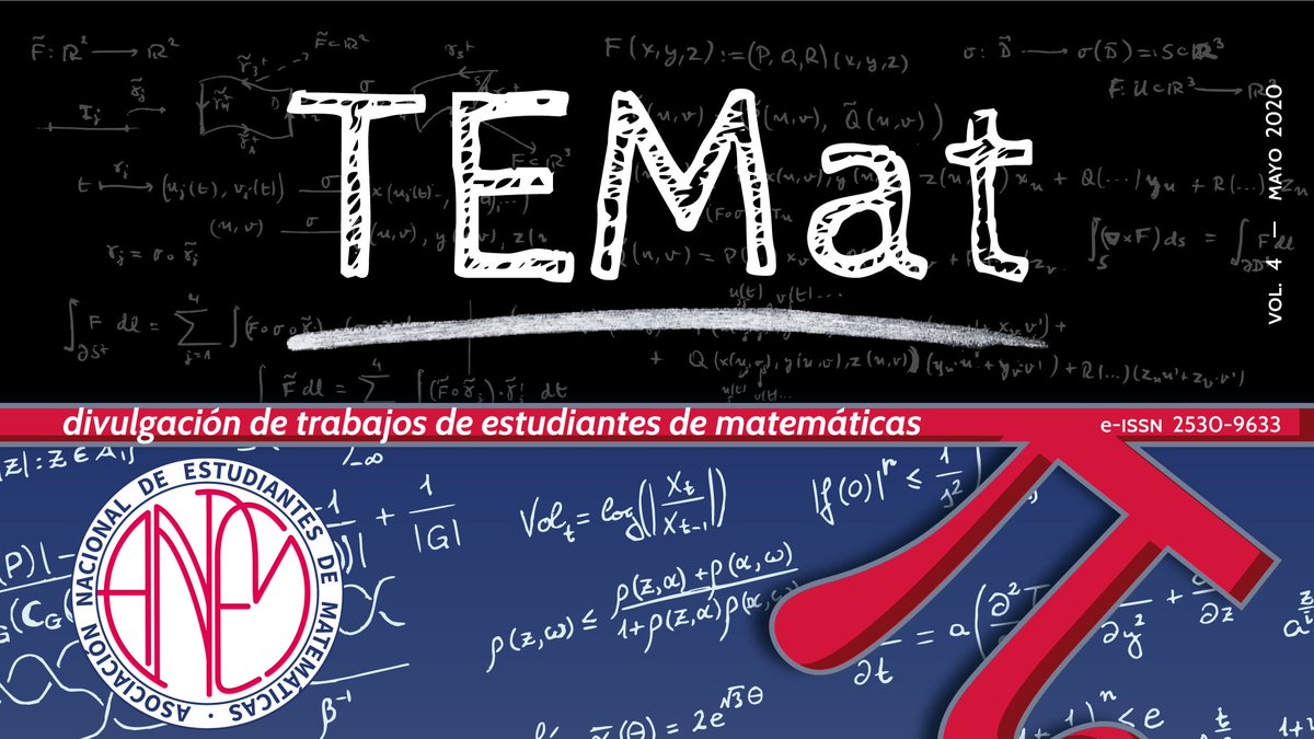 Como parte del comité editorial de tema estoy encantado de informar que se ha publicado el

¡Cuarto volumen de TEMat!

temat.es

TEMat, la revista electrónica de divulgación de trabajos de estudiantes de matemáticas.

Información para futuros autores en la web.