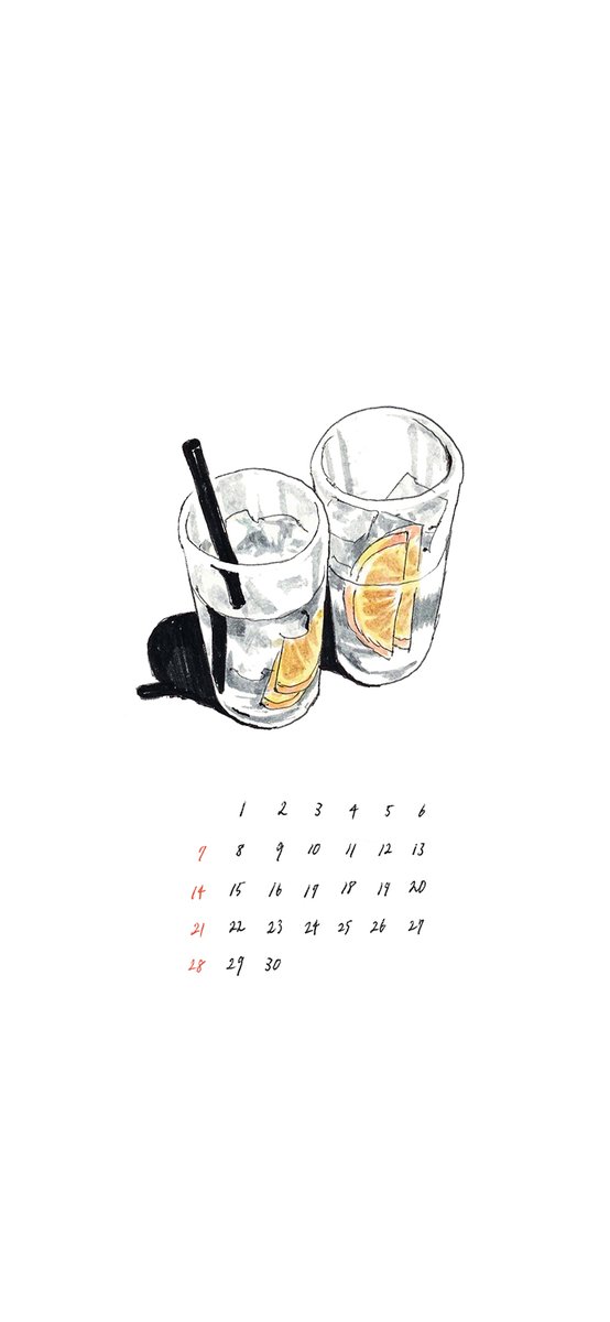 「6月のカレンダーです。壁紙にどうぞ? 」|INEのイラスト