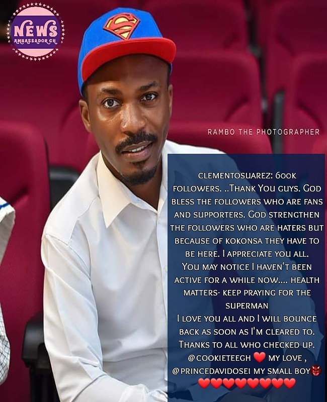 NewsAmbassador1's tweet photo. Ghana's finest comic actor @clementosuarez is having a health challenge that's why he has been inactive on social media for sometime now. Speedy recovery champ!
When you pray, say a prayer for him.
#comedian #actor #showbiz #entertainment #news #newsambassadorgh #blog #femaleblog https://t.co/yF1NJHEojm