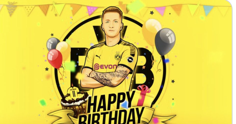 Happy Birthday, Marco Reus 
Our Captain, our Legend, Through thick and thin, always BVB, Alles Gute, Marco! 