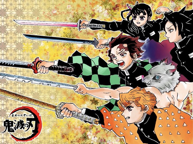 高月さんがTwitterに投稿した竈門炭治郎(鬼滅の刃)のイラスト。